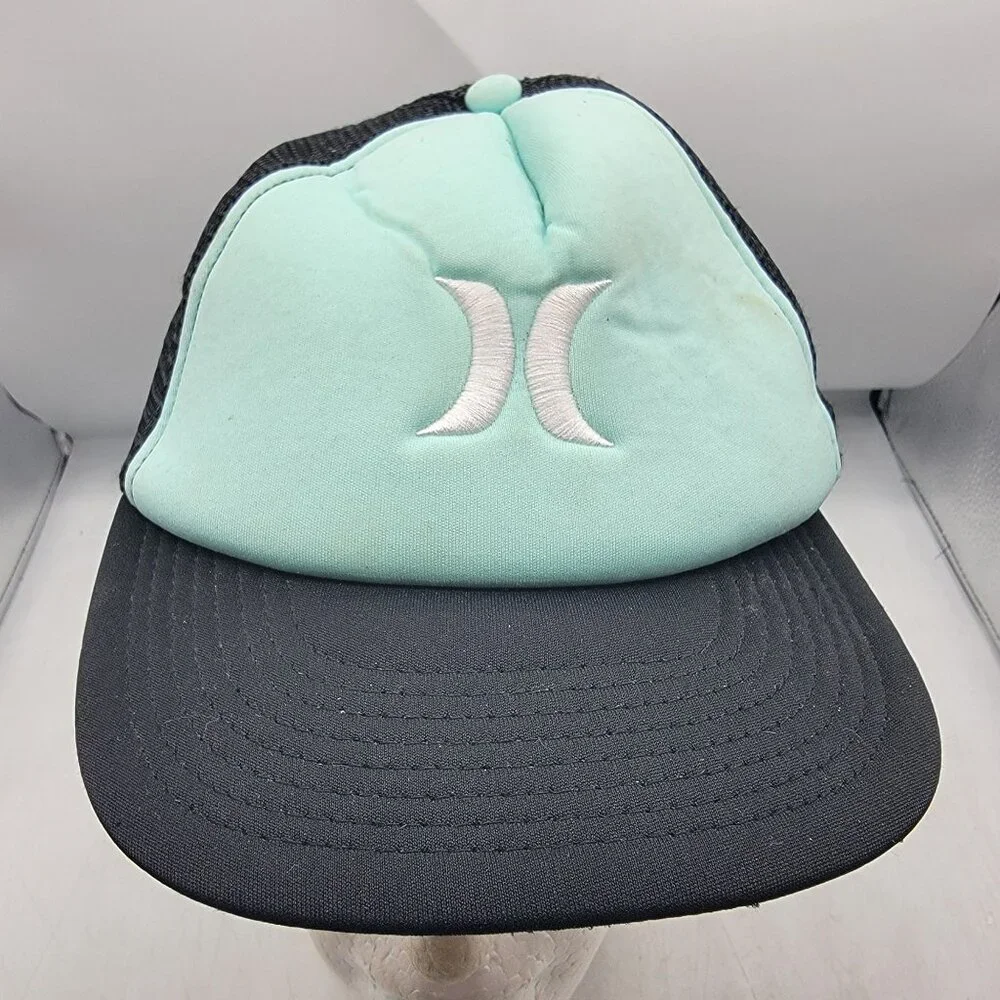 Hurley Youth Blue Black Trucker Hat Cap Adjustable Casual Outdoors Comfort
